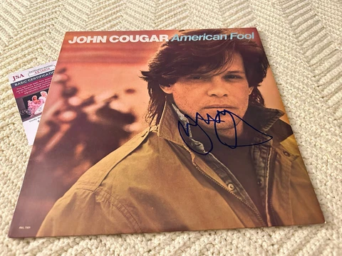John Mellencamp SIGNED American Fool & Vinyl Record ALBUM JSA Authenticated COA Cover