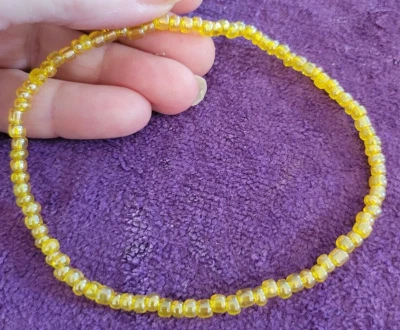 Tobillera Limón Amarillo Brillo Cuentas - Belleza Energía Vida Aliento Único 11 1/2" Foto 1 de 4