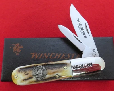Cuchillo Winchester EE. UU. Ciervo Barlow 2021 Impresionantes hojas de acero al carbono y ciervo ¡Sin usar, en caja! Sin precio base Foto 1 de 4