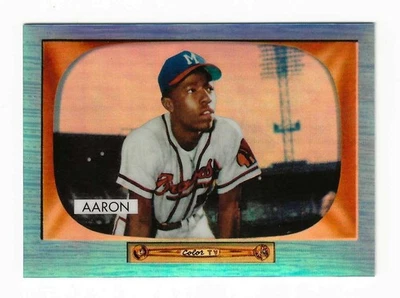 HANK AARON 2013 BOWMAN CARTÃO REFRATOR DE SAFIRA AZUL CROMADO #179- BRAVES- QUASE PERFEITO-ESTADO PERFEITO - Imagem 1 de 2
