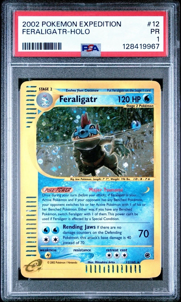 PSA 1 2002 Expedition Feraligatr Holo Foil 12/165 Pokemon with SWIRL - Image 1 of 1