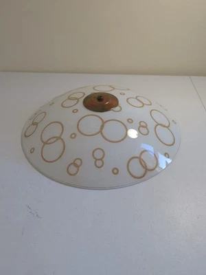 Impresionante De Colección. Accesorio de techo de vidrio MCM XL 15,5" con burbujas de oro y herrajes Foto 1 de 4