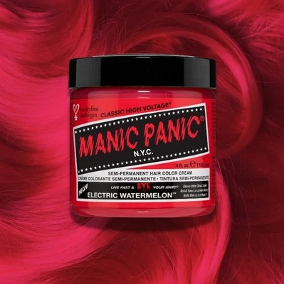 Paquete de 3 tintes de cabello semipermanentes veganos Manic Panic color 40z [sandía eléctrica] Foto 1 de 4
