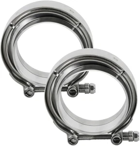 3.0 Inch 3" Stainless Steel Exhaust V Band Clamp Male Female Inch, 2pcs  - Picture 1 of 8