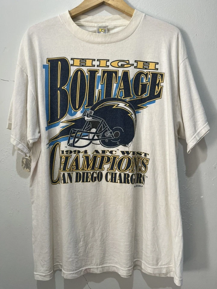 San Diego Chargers NFL Football 90s Basic Style White T shirt Classic HN3386 - Imagem 1 de 1