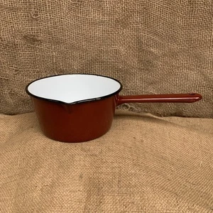 Braune Emaille Milchtopf mit Ausgießer WW2 16cm - Bild 1 von 7