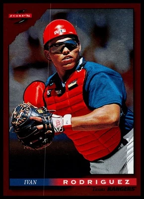 1996 Puntuación #27 Colección Iván Rodríguez Dugout Prueba de Artista Rangers Foto 1 de 2