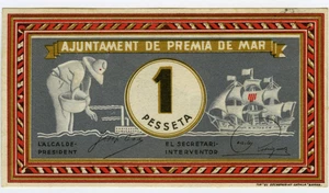 ☆ SPAIN CIVIL WAR 1937 • PREMIA DE MAR 1p. MUNIC. ☆ GUERRA CIVIL ESPAÑOLA ☆D1638 - Picture 1 of 2