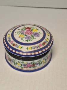 Caja de baratijas de porcelana imperial, con bisagras, colorida, 4x2 pulgadas - Imagen 1 de 5