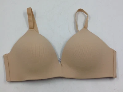 No Boundaries Juniors Womens Ribbed Lightly Padded Wireless Bra Beige Size XL - Image 1 of 2