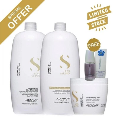 Semi Di Lino Diamond Illuminating Normal Hair Kit 4 Itens - Alfaparf Milano - Image 1 of 4
