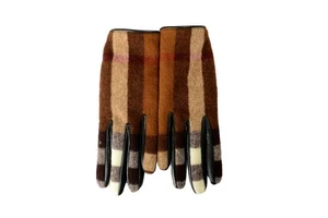 Burberry Damen "Victoria 3C CHK" Leder & Wolle Karo Handschuhe Gr. 7 - Bild 1 von 4