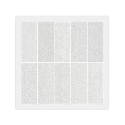 Rollo de gelatina (20) tiras de 2 1/2" BLANCO sobre BLANCO, 100% tela de algodón, 2 duplicados Foto 1 de 4