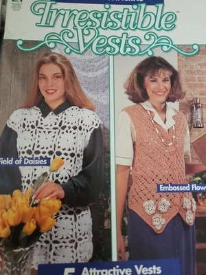 House of White Birches Crochet Book Irresistable Vests 5 Designs 105490 - Image 1 of 2