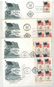 1960 HAWAII 50 STAR FLAG 1153 SET OF 4 WITH 2 PLATE # BLOCKS - Picture 1 of 1