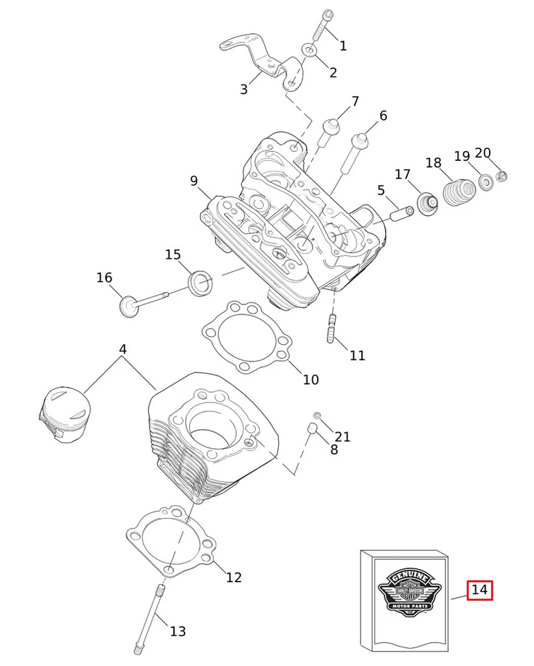 KIT JUNTA EXTREMO SUPERIOR MOTOR HARLEY DAVIDSON 17049-04A Foto 1 de 1