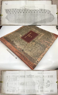 1812 Steel NAVAL ARCHITECTURE Plans Ships Guns Deck Construction 39 PLATES FOLIO - Image 1 of 4