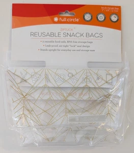 Bolsas de bocadillos reutilizables con cremallera de círculo completo 2 bolsas de pie - Imagen 1 de 2