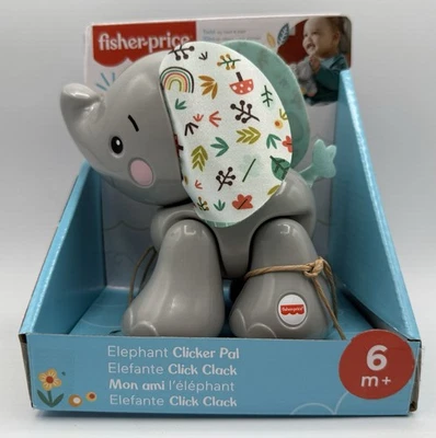 Fisher-Price Elefante Clicker Infantil Motor Fino Juguete para Juego Sensorial Edades 6 M + Foto 1 de 4