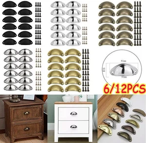 12PCS Cup Pull Shell Door Handles Half Moon Cupboard Cabinet Kitchen Door Drawer - Picture 1 of 23