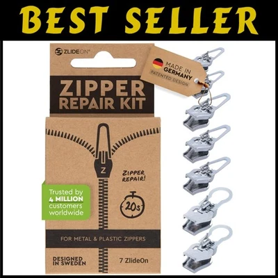 Silver Zipper Pulls - Large Size Pack of 7 - Image 1 of 4