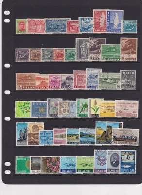 COLECCIÓN DE SELLOS USADOS DE ISLANDIA 1920 - 1998 122 SELLOS EN 3 PÁGINAS CAT. £123.00. Foto 1 de 3
