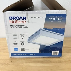 Broan NuTone 110 CFM Ceiling Bathroom Exhaust Fan LED Light AERN110LTW - Picture 1 of 2