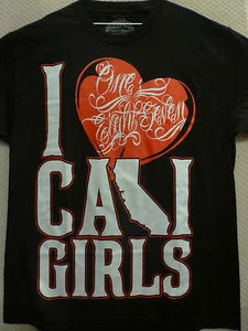 187 Inc Men T-Shirt "Cali Girls" --Black/Red - Picture 1 of 2