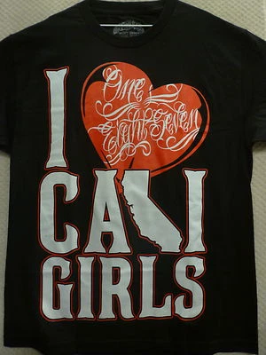 187 Inc Men T-Shirt "Cali Girls" --Black/Red - Image 1 of 2