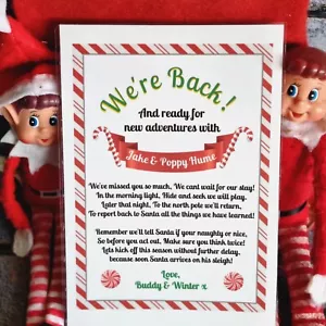 PDF File Personalised elf letter I’m back goodbye Christmas fun children xmas - Picture 1 of 14