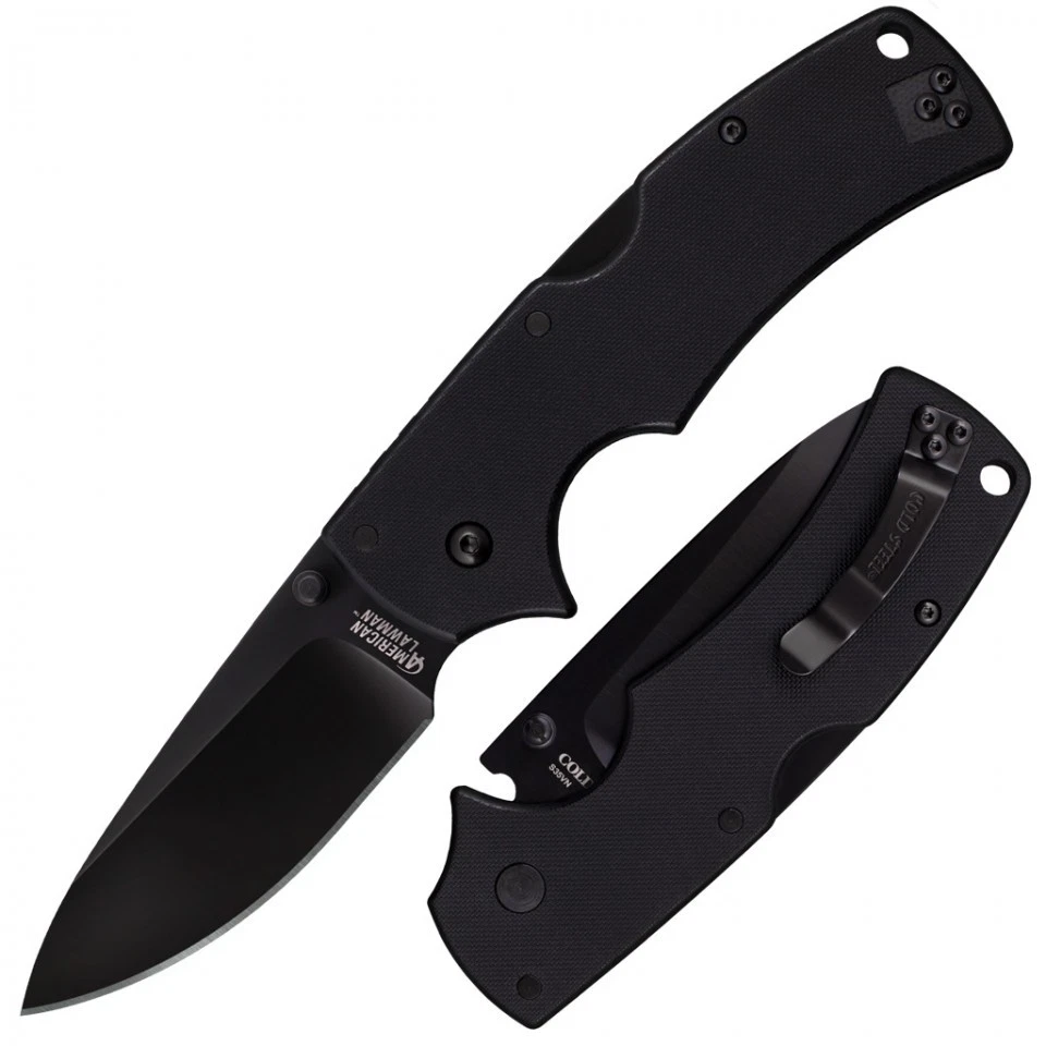 Cuchillo Plegable Cold Steel Tactical Negro American Lawman Borde Liso S35VN 58B Foto 1 de 1