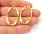2 Oval hammered connector Gold plated charms jewelry Accessories G24573