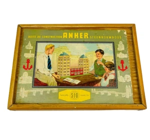 Antique RARE 1930 Anker Steenbouwdoos Toy Stone Blocks Boite de Construction Set - Picture 1 of 12