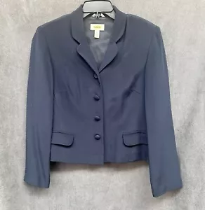 Giacca blazer Talbots pura seta blu navy taglia 8 - Foto 1 di 3