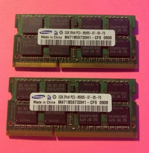 🟩Samsung 4GB (2x2GB) 2Rx8 PC3-8500S Laptop Memory RAM M471B5673DH1-CF8 - Picture 1 of 2