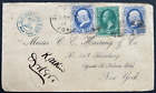 US 1873 Banknotes Cover Davenport Iowa Sep 9 to New York Scott 145, 147