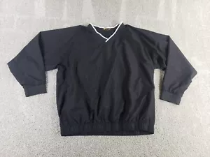 Harriton Men's Jacket XXL Black Polyester Lined V-Neck Windbreaker - Picture 1 of 9