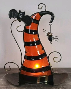 PIER 1 Imports Glass WITCH HAT CANDLE VOTIVE Holder Halloween Table Decor RARE - Picture 1 of 13