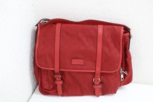 Gucci Guccissima Red Nylon Double-Buckle Messenger/Crossbody - Picture 1 of 6