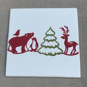 Caja y barril Holiday Critters remache de cerámica Navidad oso rojo ciervo pingüino - Imagen 1 de 10