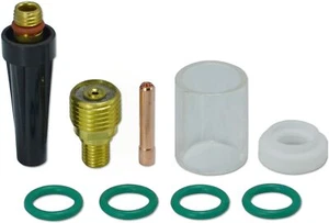 TIG Gas Lens Collet Body 45V43 Pyrex Cup #10 598882 Back Cap Kit WP 9 20 25 9pcs - Picture 1 of 9