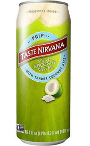 Taste Nirvana Coconut Water Real Water, Pulp With Tender Bits, 16.2 Ounce Cans