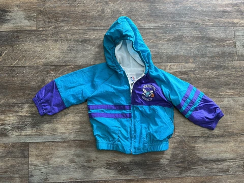 Vintage Charlotte Hornets Licensed NBA Official Starter Full Zip Jacket Toddler Cover