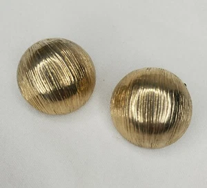 Vintage Coro Ohrringe goldfarben Kugel strukturiert rund Clip On signiert - Bild 1 von 11