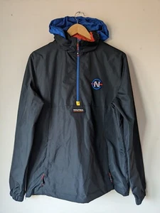 Nautica Mens Hooded Jacket Medium Black Windbreaker - Picture 1 of 7