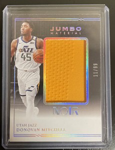 2020-21 PANINI NOIR DONOVAN MITCHELL GAME USED JERSEY # 11/99 JUMBO MATERIAL