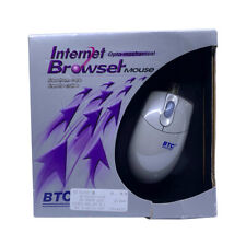 Vintage BTC M370 Internet Browser Mouse Wired PS/2 Tracker Ball Gray NOS New