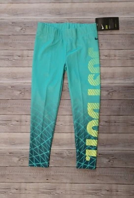 ¡Nuevo! Leggings estampados NIKE Dri Fit Hyper Jade Just Do It para niña Foto 1 de 4