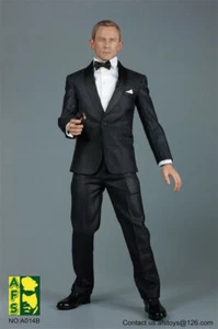 AFS 1:6 A014B schwarz James Bond Anzug Kleidung & Pistole Passform 12" Stecker HT Figur Puppe - Bild 1 von 9