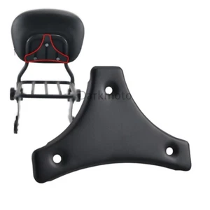 Sissy Bar Backrest Pad Mount Plate Kit For Harley Touring Road King Glide Black - Picture 1 of 12
